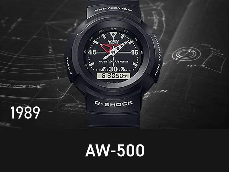 1989 AW-500 G-SHOCK analog-digital watch