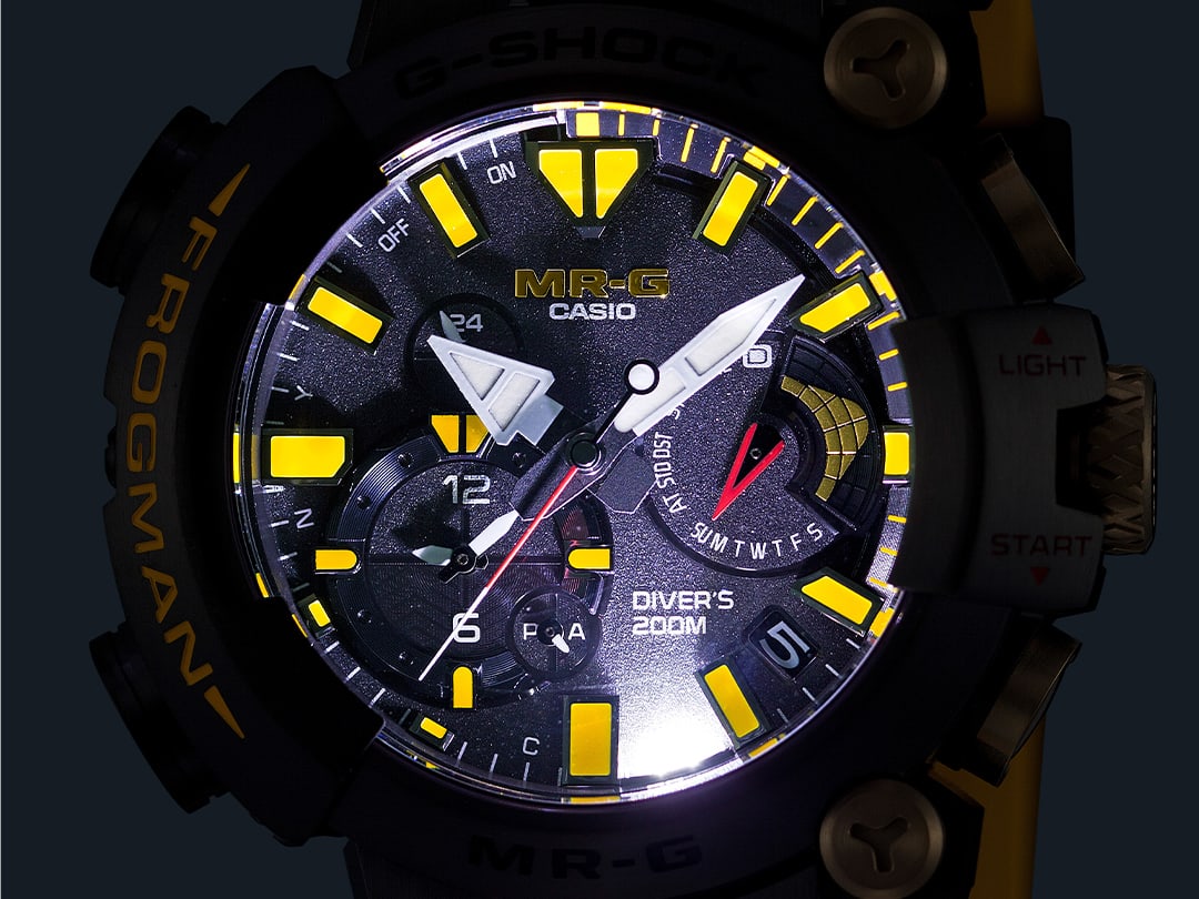 G-SHOCK mrgbf1000e-1a9 analog watch with LED illumination