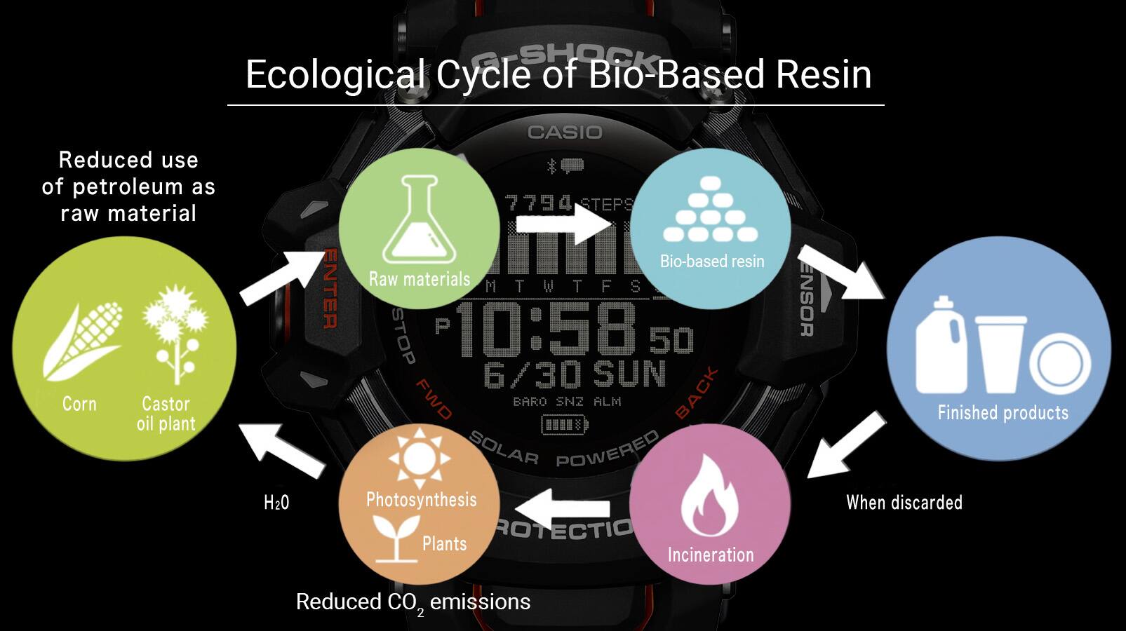 Infographic of ecological cycle of bio-based resin