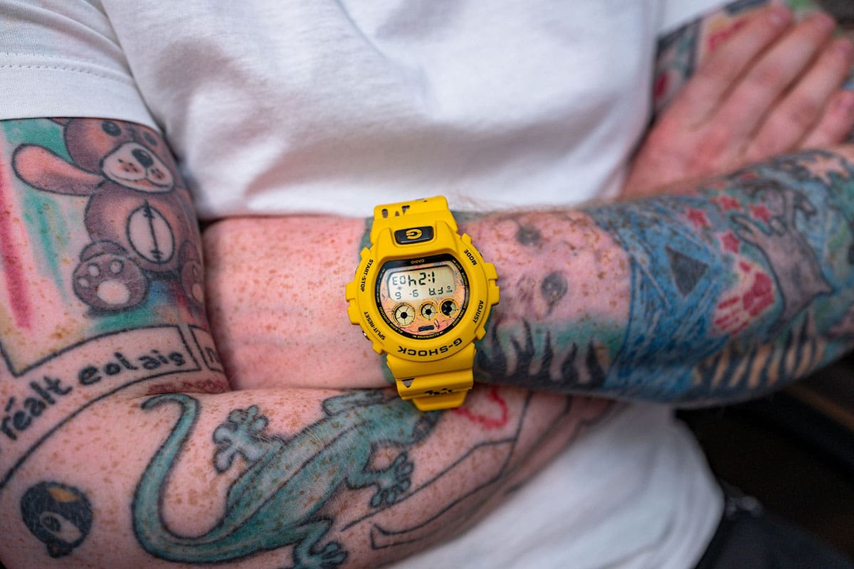 DW6900ES23C-9 G-SHOCK watch being worn by Ed Sheeran