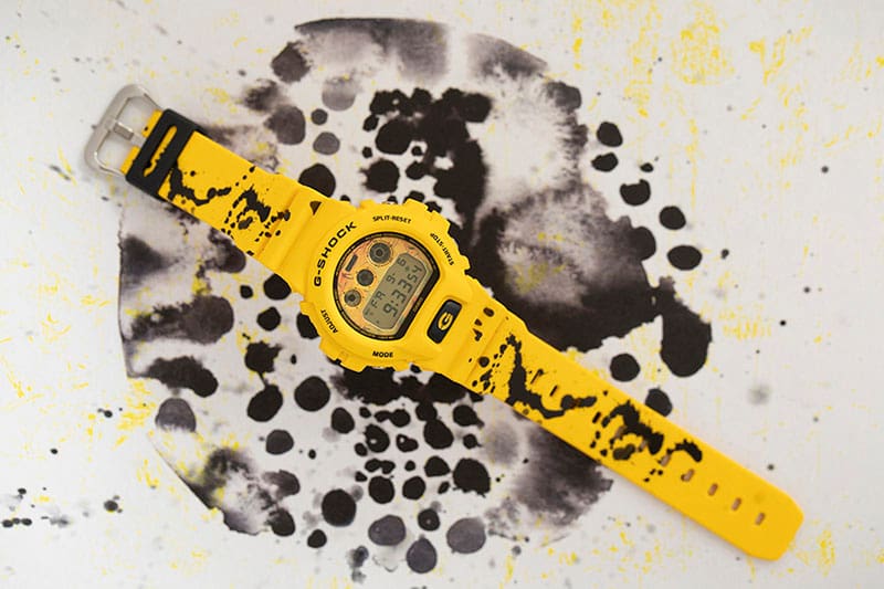 G-SHOCK DW6900ES23C-9 Ed Sheeran and Hodinkee Limited Edition Watch on watercolor background