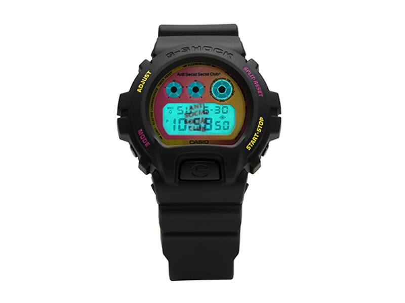 DW6900ASSC23-1 G-SHOCK ANTI SOCIAL SOCIAL CLUB Collaboration watch with EL backlight on showing special "ANTI SOCIAL SOCIAL CLUB" logo as the EL image