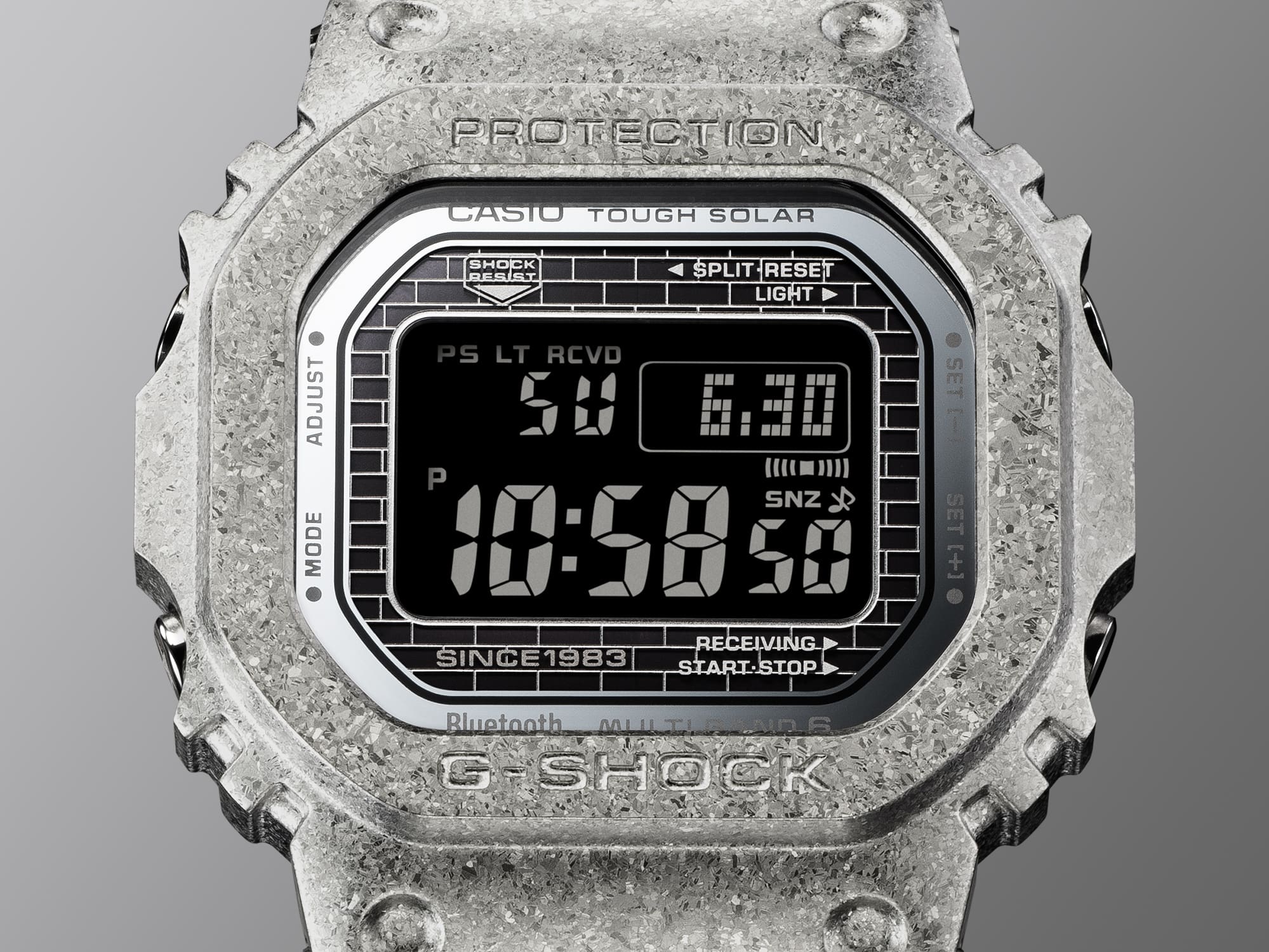 Digital G-SHOCK watch with marbled bezel