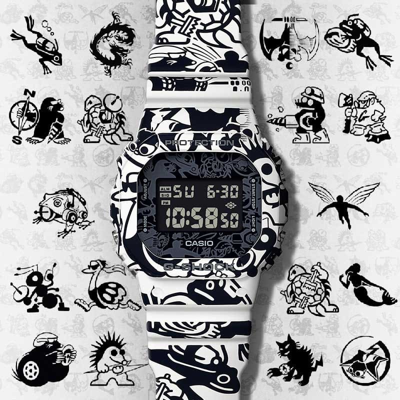 18 Master of G characters surrounding DW5600GU-7 watch