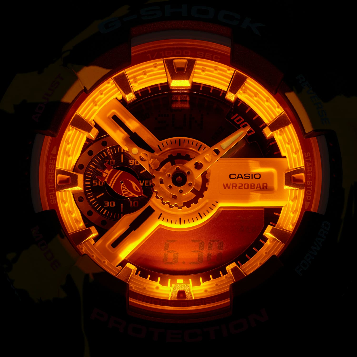 League of Legends GA-110LL Watch in the dark illuminated by LED