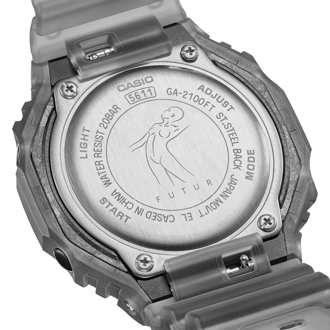 GA-2100FT-8A metal back case with Casio, and FUTUR logo