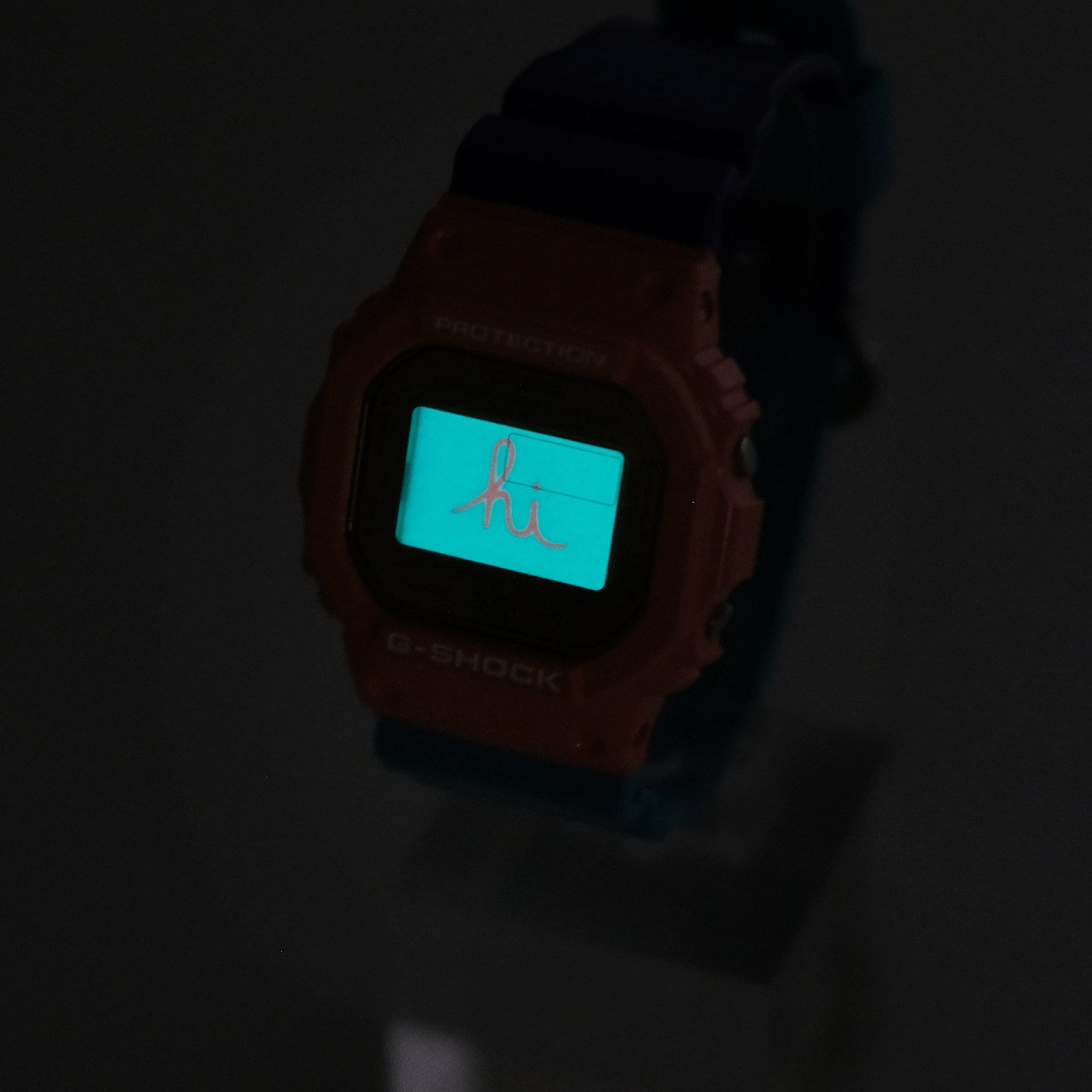 LED back light on G-SHOCK X In4mation DW5600IN4M234 digital watch