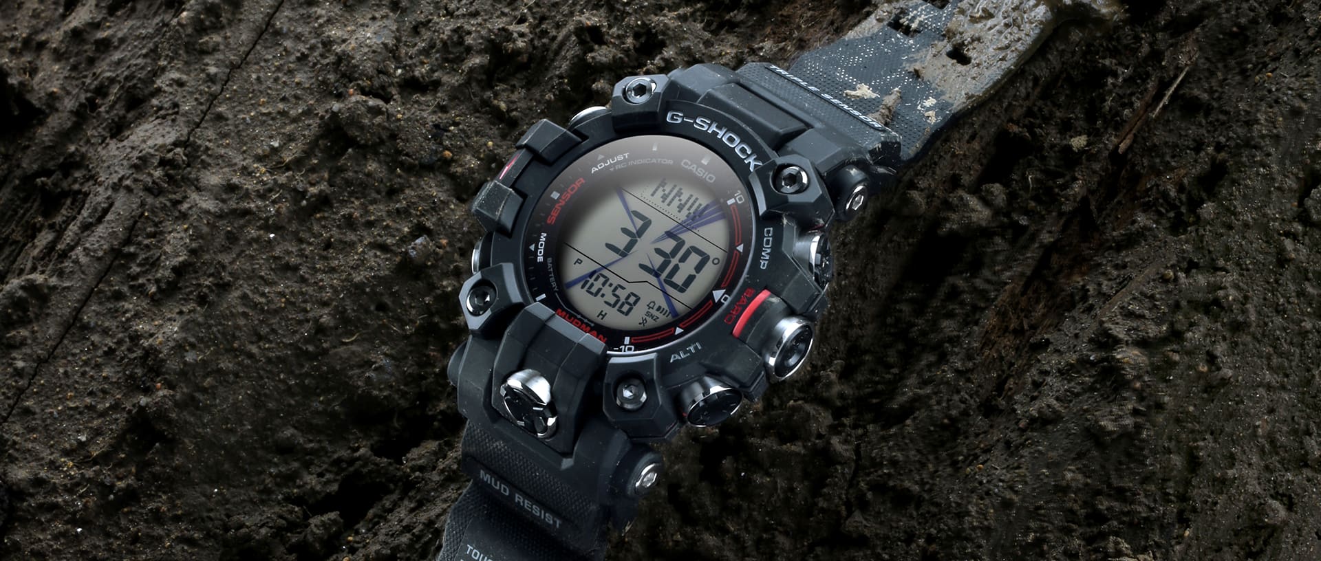 G-SHOCK MUDMAN GW9500 Digital Watch with MUD RESIST and Triple Sensor