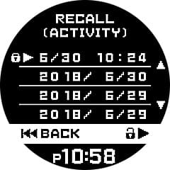 Recall mode to display log data