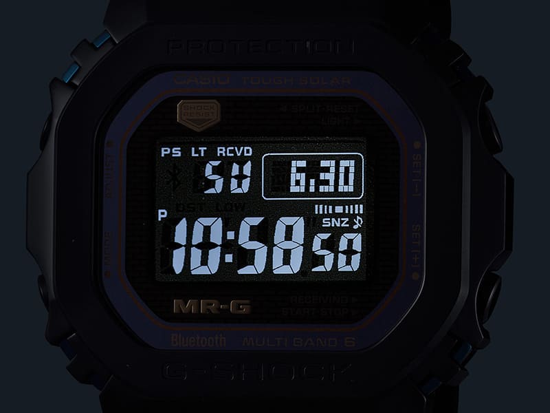 dark watch face with lighted display