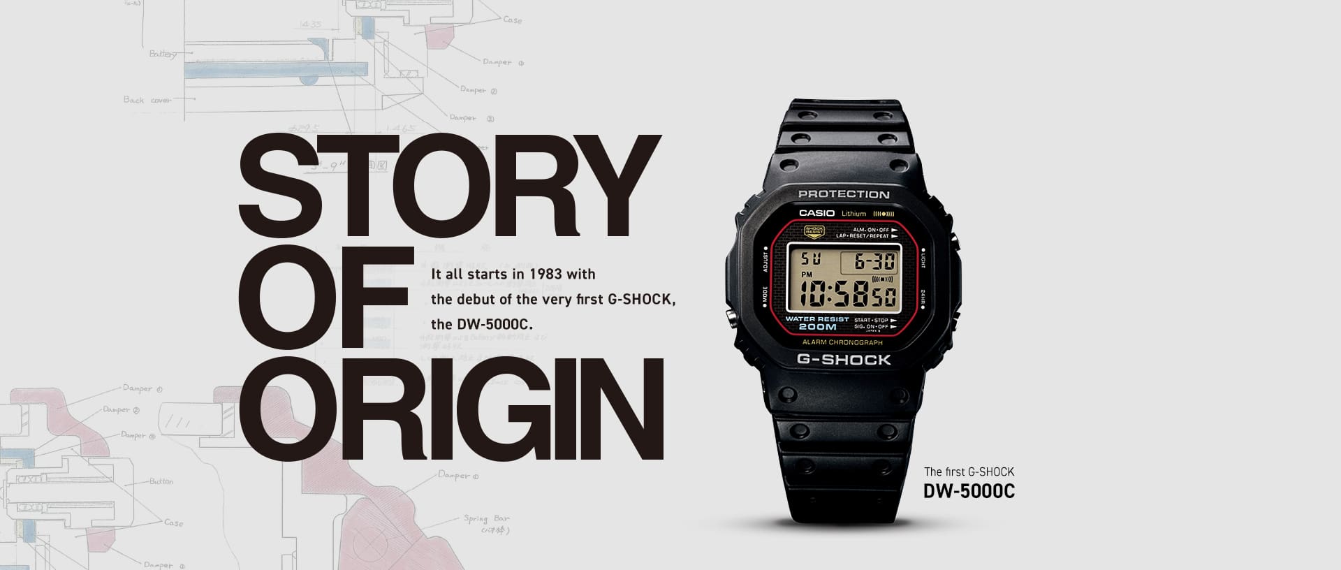 STORY OF ORIGIN for the DW5000C 1983 watch