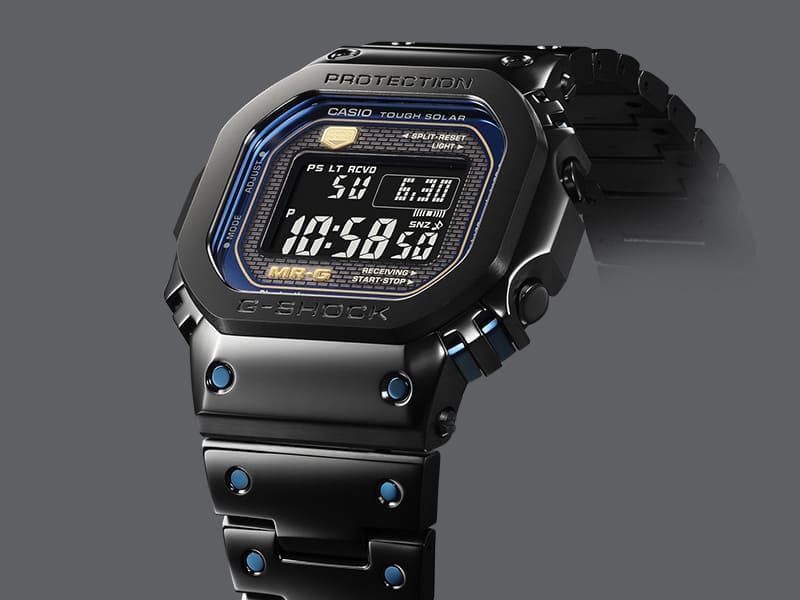 Black MRG-B5000BA with blue and gold accents