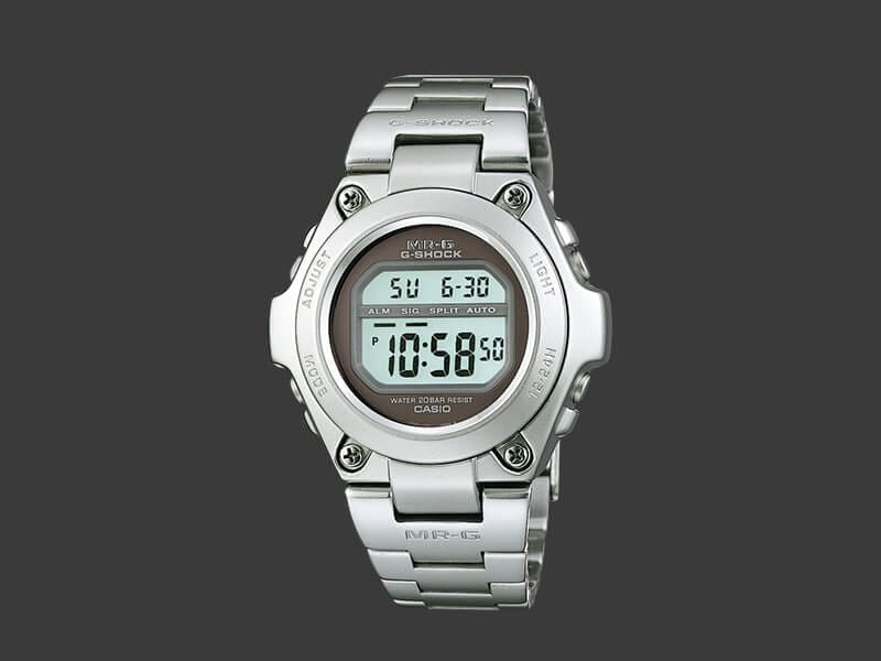 Silver digital MR-G G-SHOCK watch