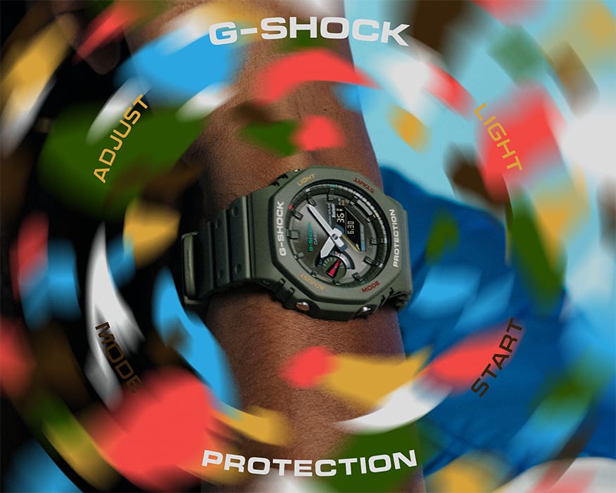 G-SHOCK Multicolor accent collection GAB2100FC-3A watch artwork