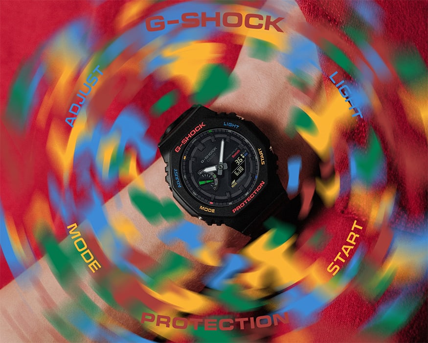 G-SHOCK Multicolor accent collection GAB2100FC-1A watch artwork