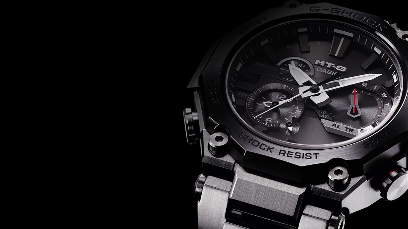 MTG-B2000 watch with black background