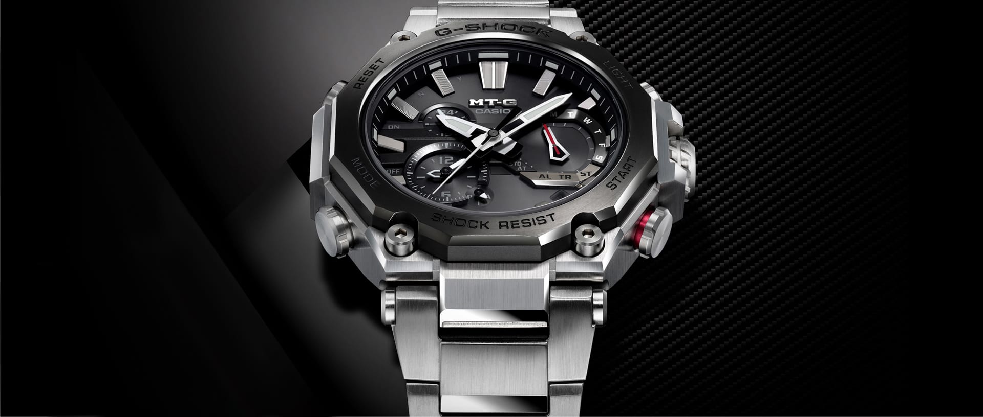 MTGB2000D silver G-SHOCK watch front view
