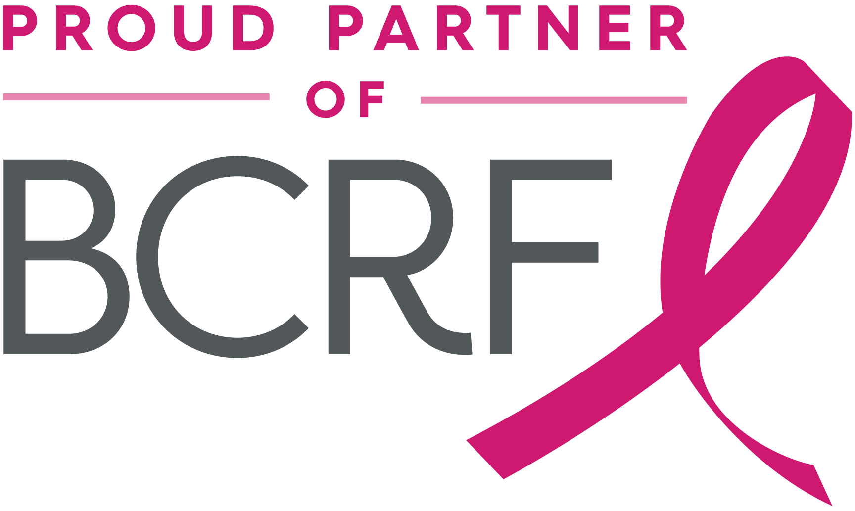 Proud Partner of BCRF Seal with pink ribbon